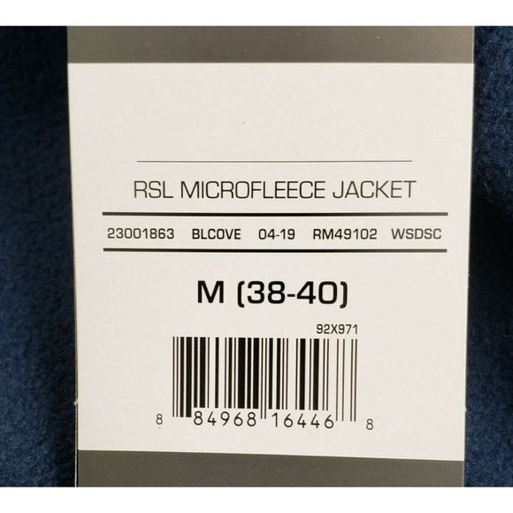 Russell Mens Athletic Blue Microfleece Zip Up‎ Jacket, Size Medium (38-40), NWT - Picture 8 of 8